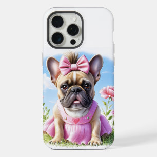 Bouledogue français fleurs French Bulldog