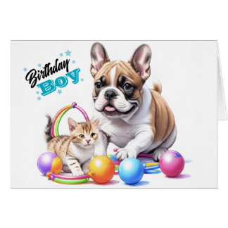 Bouledogue français French Bulldog avec chat