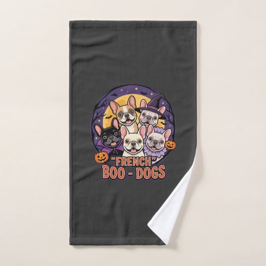 Bouledogue français Halloween Boo Dogs Vector (Serviette à main)