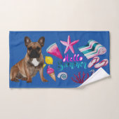 Bouledogue français Hello Summer French Bulldog (Serviette à main)