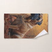 Bouledogue mastiff dans Automne Feuilles tombées I (Serviette à main)