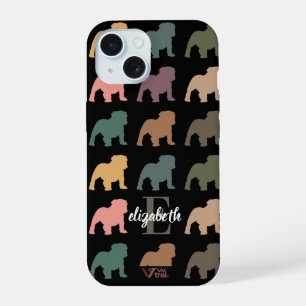 Bouledogue personnalisé Floral Nom Initial Boho Am