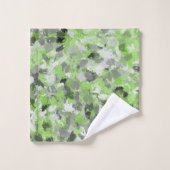 Boules à peintures vertes gris et citron vert (Gant de toilette)