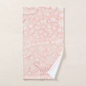 Boules blanches roses pois girly (Serviette à main)