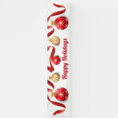 Boules d'arbre de Noël grenier or rouge bannière (Vertical)