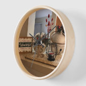 Boules d'argent horloge murale de Noël (Angle)