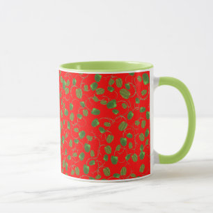 Boules de coquelicot chic sur la Mug de café rouge