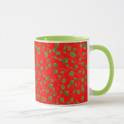 Boules de coquelicot chic sur la Mug de café rouge (Droite)