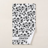 boules de football motif athlète nom garçons fille (Serviette à main)