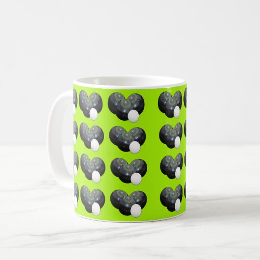 Boules de gazon vert citron, Mug de café (Devant gauche)
