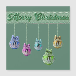Boules de Noël colorées Carte magnétique