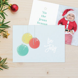 Boules de Noël étincelantes Carte de Noël photo