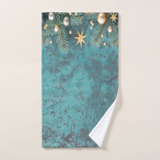 Boules de Noël Étoiles Branches Vintage (Serviette à main)