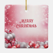 Boules de Noël rose blanc Ornement de Noël (Dos)