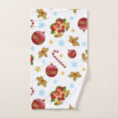Boules de Noël rouges et dorées, saint de Noël (Serviette à main)