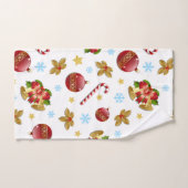 Boules de Noël rouges et dorées, saint de Noël (Serviette à main)