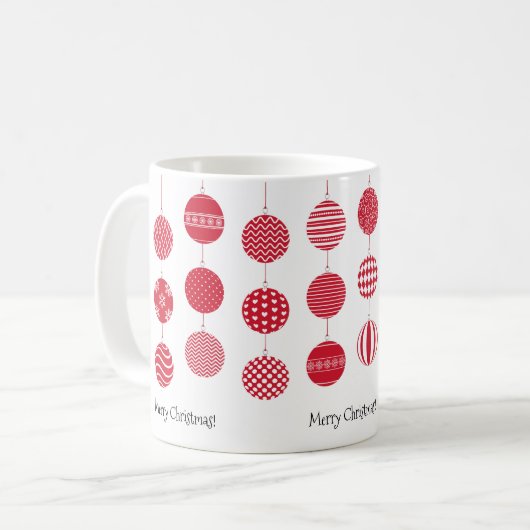 Boules de Noël rouges Mug (Devant gauche)