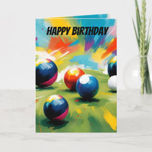 Boules de pelouse Couleur, Carte Anniversaire
