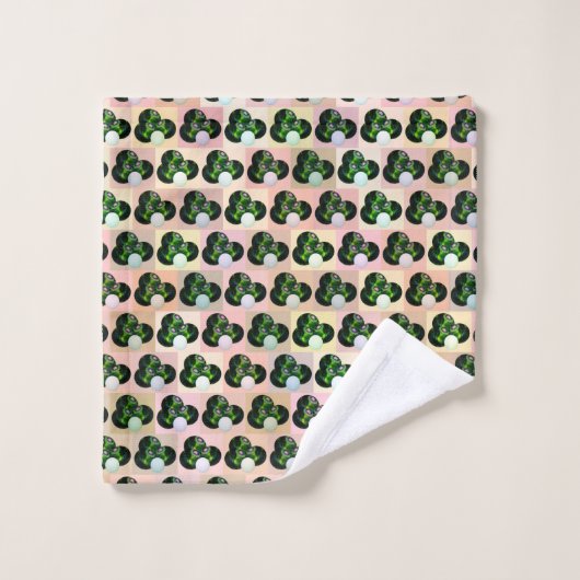 Boules de pelouse en bloc vert Motif, Serviette de (Gant de toilette)