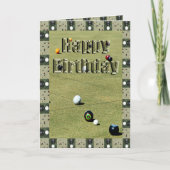 Boules de pelouse encadrées carte d'anniversaire, (Devant)