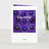 Boules de pelouse pourpres inspirées carte d'anniv (Dos)