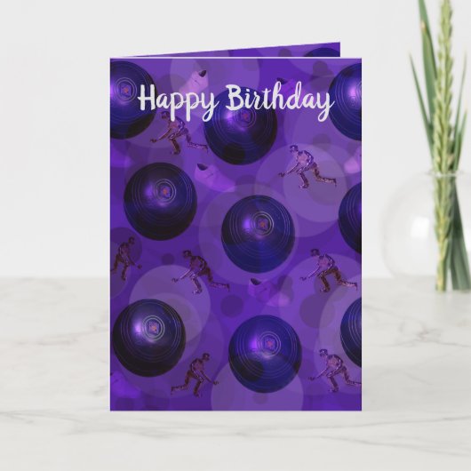 Boules de pelouse pourpres inspirées carte d'anniv (Devant)