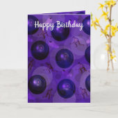 Boules de pelouse pourpres inspirées carte d'anniv (Fleur jaune)