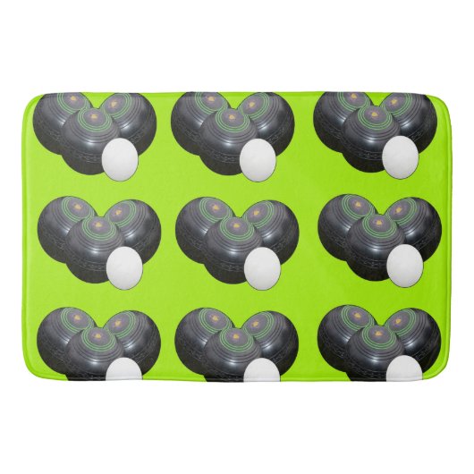 Boules de pelouse verte de chaux, tapis de bain en (Devant)