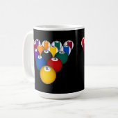 Boules de piscine : Billards : Tasse de café : (Devant gauche)