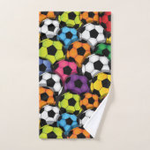 Boules de soccer colorées Design Ensemble de servi (Serviette à main)