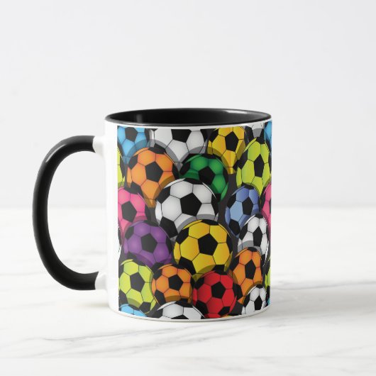 Boules de soccer colorées Mug (Gauche)