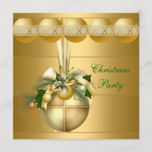 Boules d'or de la fête de Noël Invitation