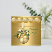 Boules dorées pour invitation de fête de Noël (Debout devant)
