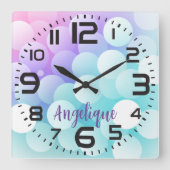 Boules Pastel Personnalisées Horloge murale (Recto)