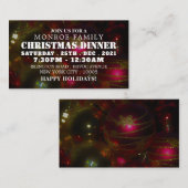 Boules rouges et dorées, Invitation de billet de f (Devant / Derrière)