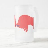 Boules rouges Gelées 16 oz de verre givré Mug (Devant droit)