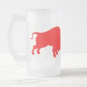 Boules rouges Gelées 16 oz de verre givré Mug (Gauche)