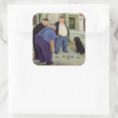 Boules-spelers Vierkante Sticker (Tas)