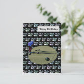 Boules sur gazon, carte postale d'anniversaire, (Debout devant)