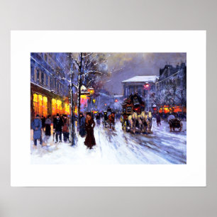 Boulevard de la Madeleine, hiver. Poster d'art