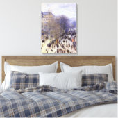 Boulevard des Capucines van Claude Monet, Fine Art Canvas Afdruk (Insitu (Slaapkamer))