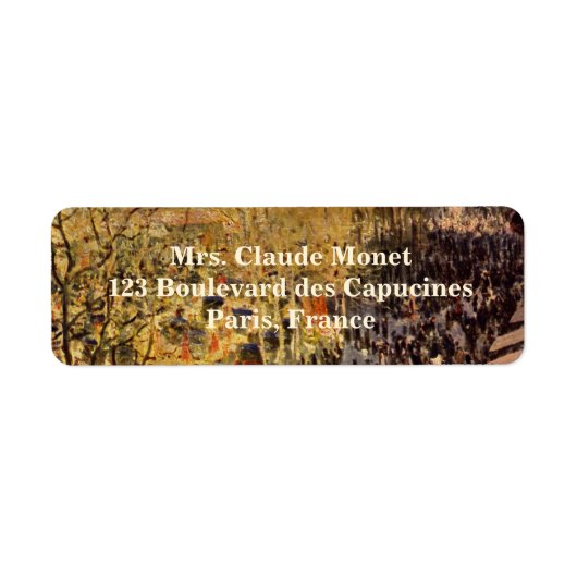 Boulevard des Capucines van Claude Monet, Fine Art Etiket (Voorkant)