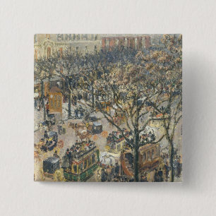 Boulevard des Italiens, Morning, Sunlight, 1897 Vierkante Button 5,1 Cm