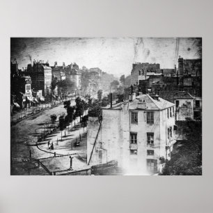 Boulevard du Temple, van Daguerre, historische fot Poster