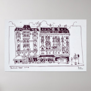 Boulevard Raspail, Parijs, Frankrijk Poster