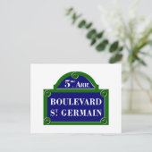 Boulevard Saint-Germain, Paris Street Sign Briefkaart (Staand voorkant)