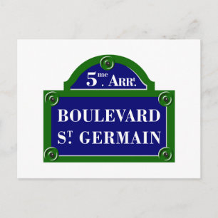 Boulevard Saint-Germain, Paris Street Sign Briefkaart