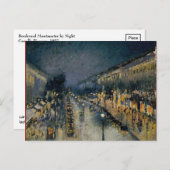 Boulevarde Montmartre in Night ~ Camille Pissarro Briefkaart (Voorkant / Achterkant)