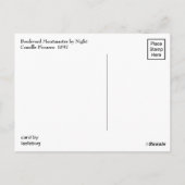 Boulevarde Montmartre in Night ~ Camille Pissarro Briefkaart (Achterkant)