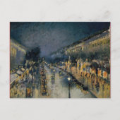 Boulevarde Montmartre in Night ~ Camille Pissarro Briefkaart (Voorkant)